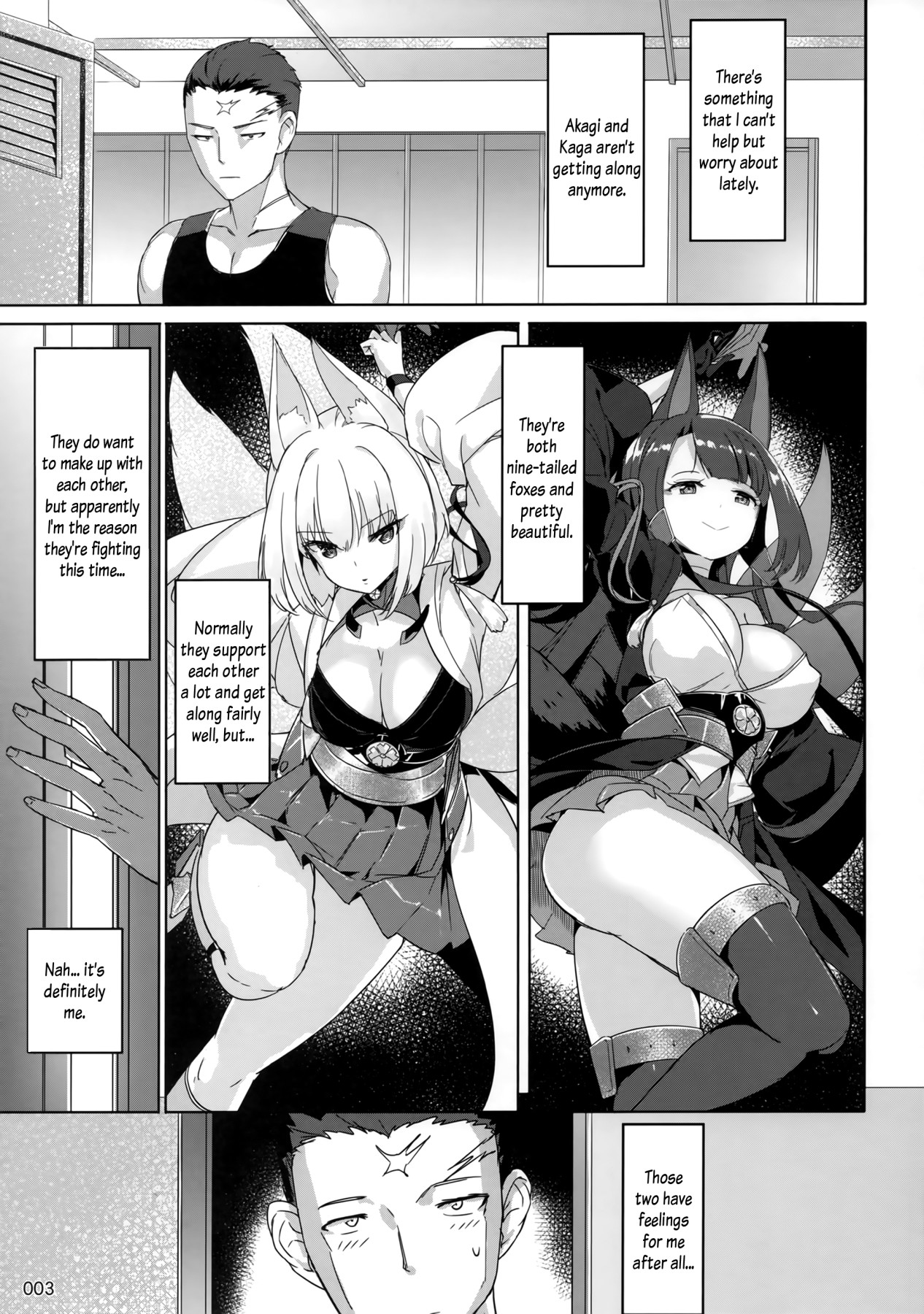 Hentai Manga Comic-Akagi Kaga Threesome-Read-4